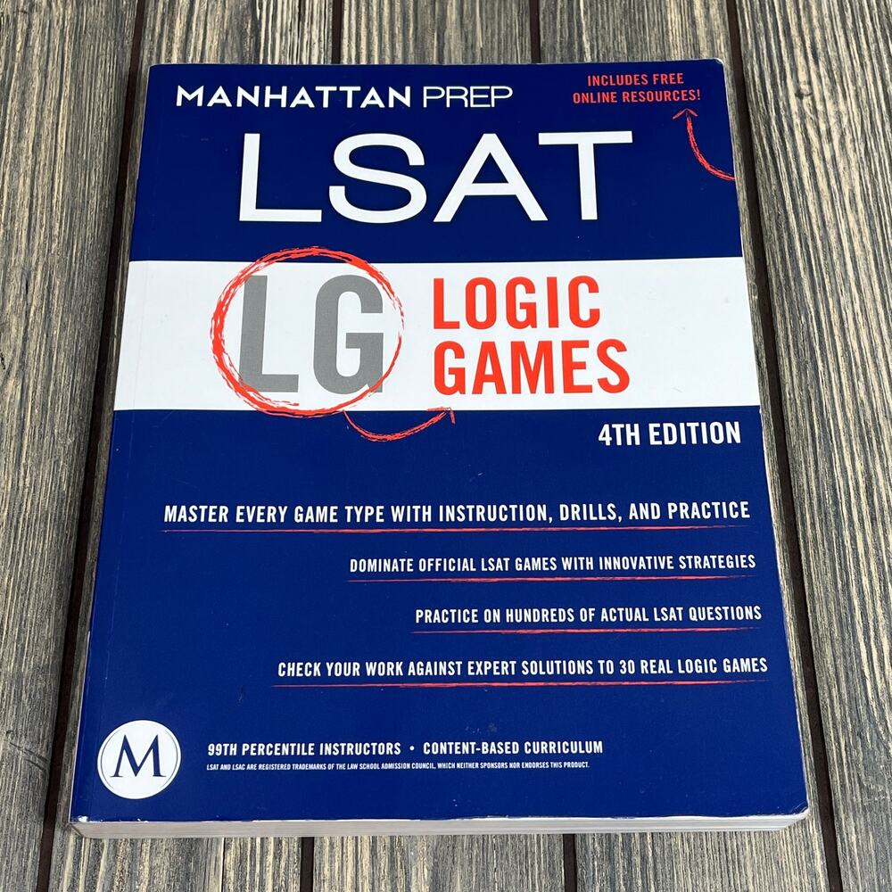 Manhattan Prep LSAT Logic Games 4th Edition Law Test Practice Paperback‎ Book